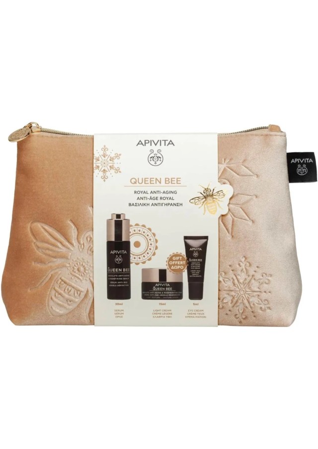 Apivita Promo Queen Bee Routine Κρέμα Αντιγήρανσης & Αναγέννησης, ΕΛΑΦΡΙΑΣ ΥΦΗΣ 50ml, Ορός Αντιγήρανσης & Αναγέννησης, 10ml & Δώρο Κρέμα Ματιών Αντιγήρανσης & Αναζωογόνησης, 5ml, 1σετ