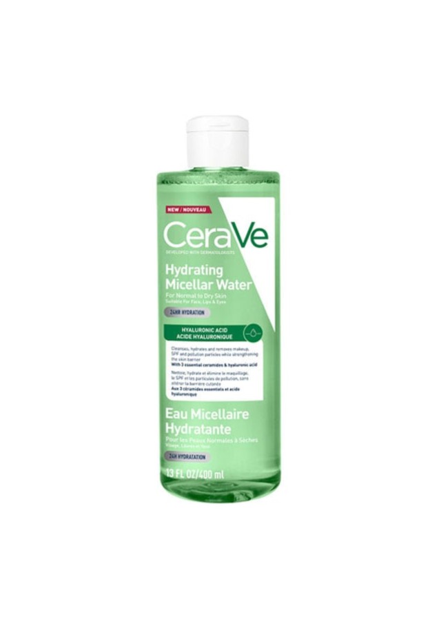 Cerave Hydrating Micellar Water Νερό Καθαρισμού & Ντεμακιγιάζ με 24ωρη Ενυδάτωση & Υαλουρονικό Οξύ, 400ml