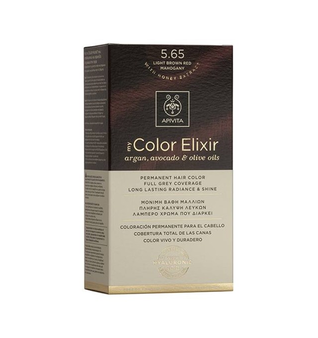 Apivita My Color Elixir Μόνιμη Βαφή Μαλλιών 5.65 ΚΑΣΤΑΝΟ ΑΝΟΙΧΤΟ ΚΟΚΚΙΝΟ ΜΑΟΝΙ